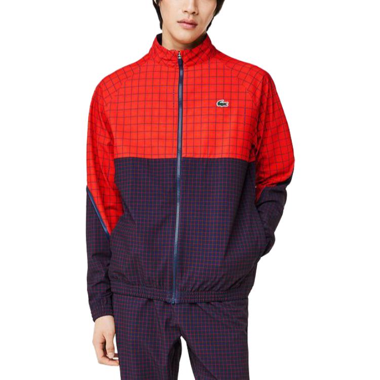 LACOSTE Djokovic Collaboration Casual Sportswear Men’s Red Stand Collar Moderate