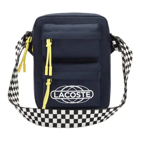 LACOSTE Polyester Shoulder Bag, Crossbody Bag Small Men's Sea Blue