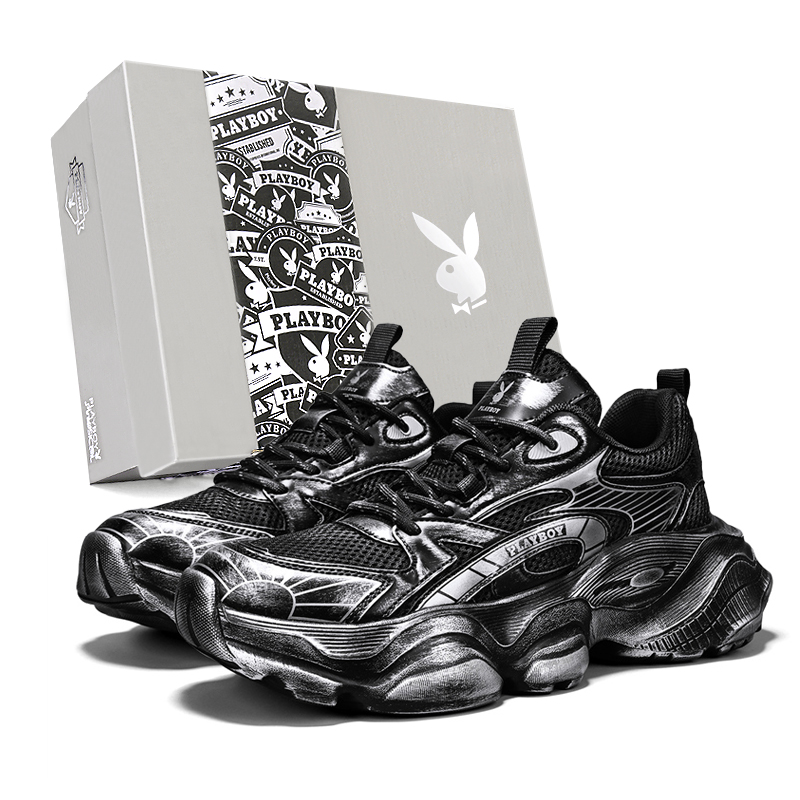 Playboy Подарочная коробка Playboy популярный Универсальный толстая Увеличивать высокая Удобные ноги нескользящие Износостойкие туфли для папы с низким берцем мужской стиль