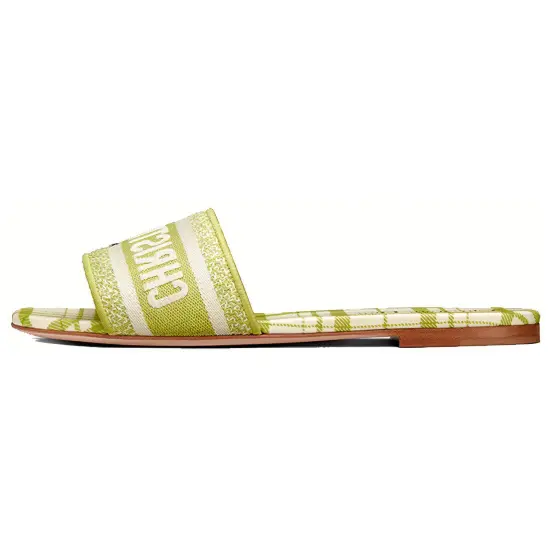DIOR Dway Slide Slippers Women's Green Yellow
