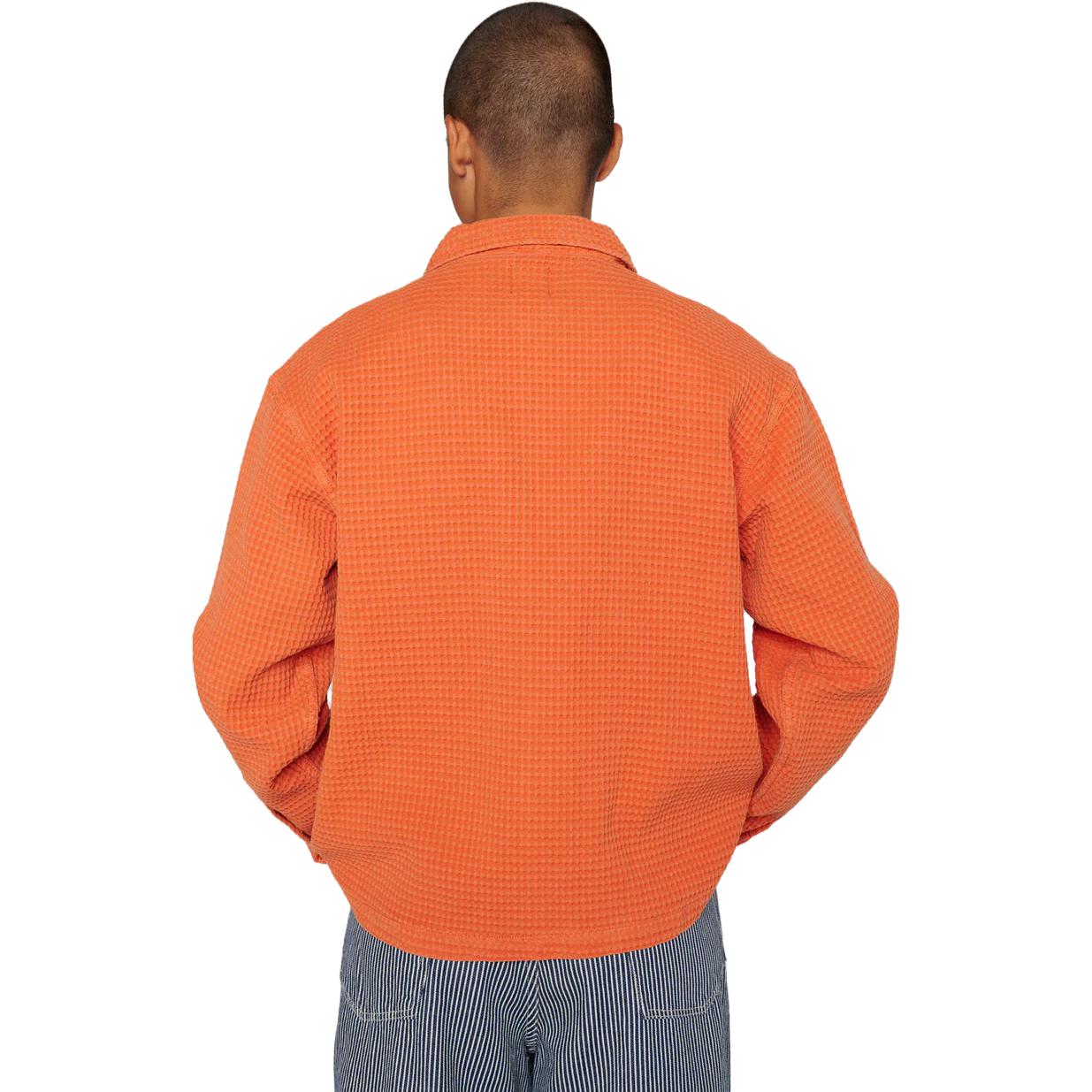 Рубашка Brain Dead Waffle Button Front Shirt (оранжевая) — фото 3