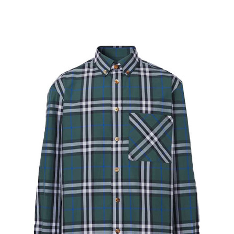 Мужская рубашка Burberry (зеленая) — фото 5