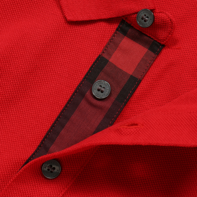 Мужская футболка Burberry Polo Logo (красная) — фото 8