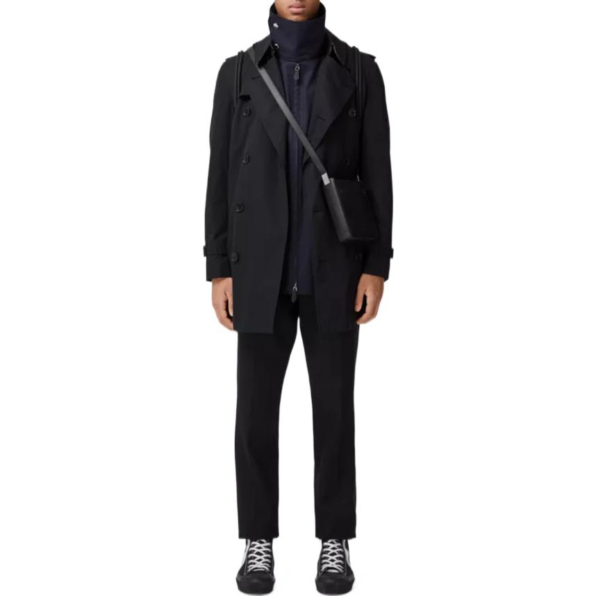 Мужская куртка Burberry Trench Coat (темно-синяя) — фото 2