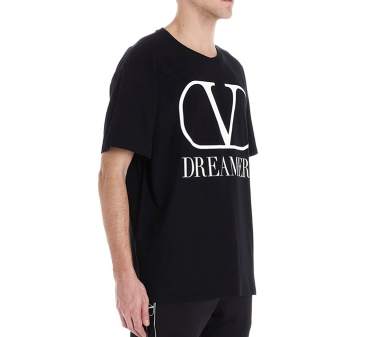 Мужская футболка Valentino Logo Dreamers (черная) — фото 8