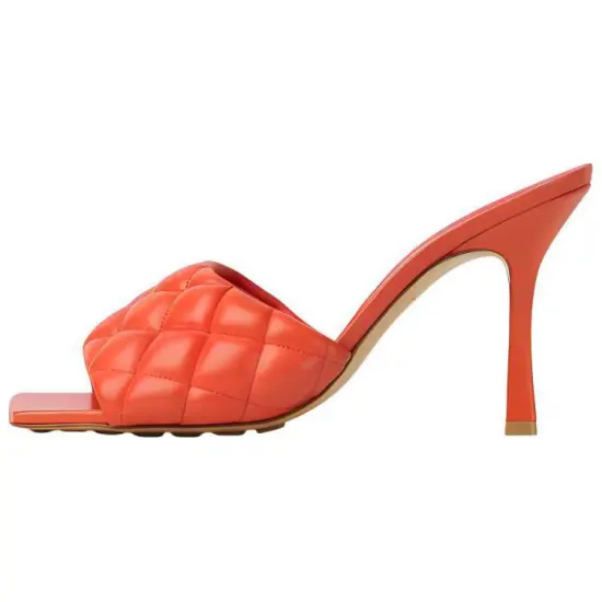 Bottega Veneta Padded Slide Slippers Women's Orange Red