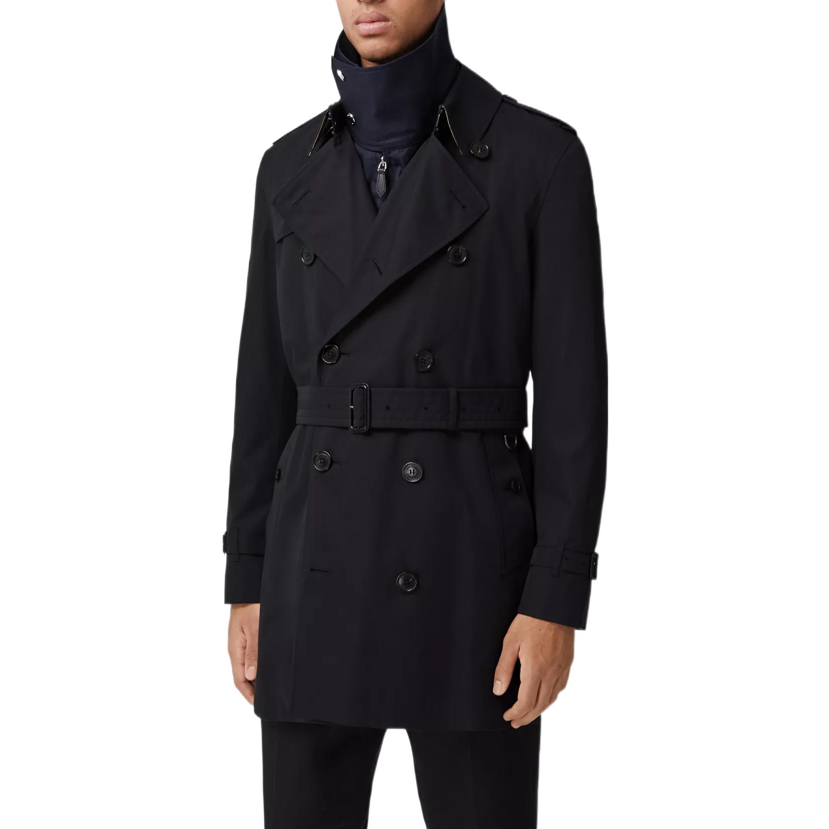 Мужская куртка Burberry Trench Coat (темно-синяя) — фото 5