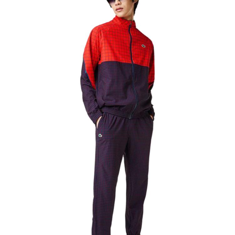 LACOSTE Djokovic Collaboration Casual Sportswear Men’s Red Stand Collar Moderate