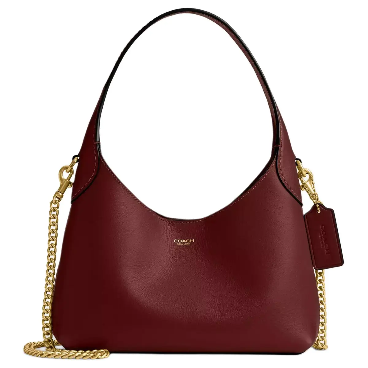COACH Brooklyn Grained Calfskin Portable Crossbody Bag, Shoulder Bag Mini Women's Ruby Red