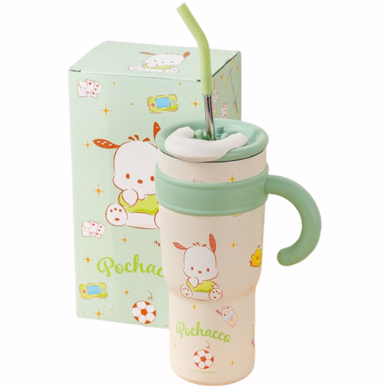 Sanrio Sanrio, glass, capacious tea cup, straw with glass, for beloved, 700 ml, 1200 ml