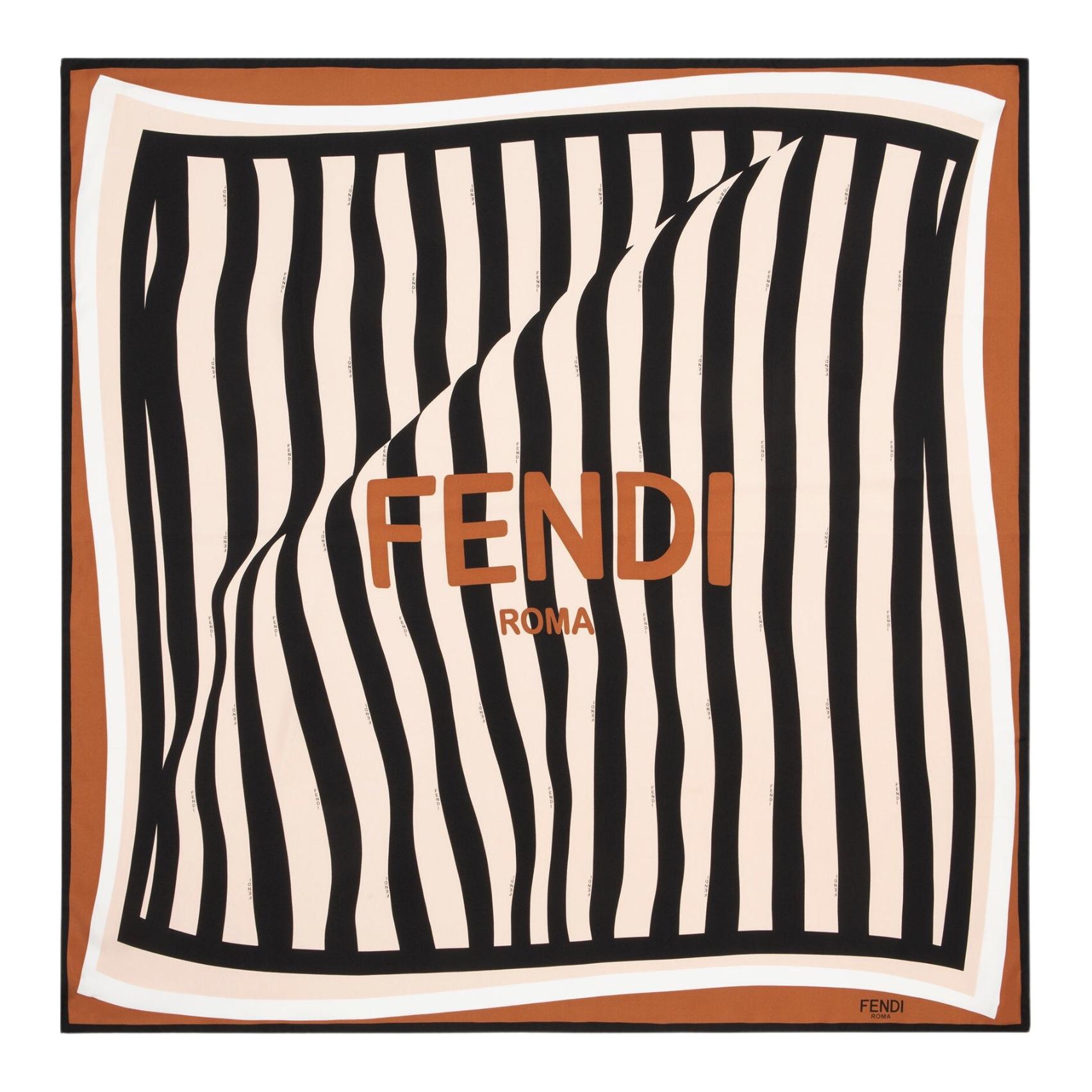 Шелковый платок Fendi (коричнево-розовый)