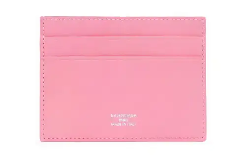 Balenciaga Calfskin Card Holder Women's Pink