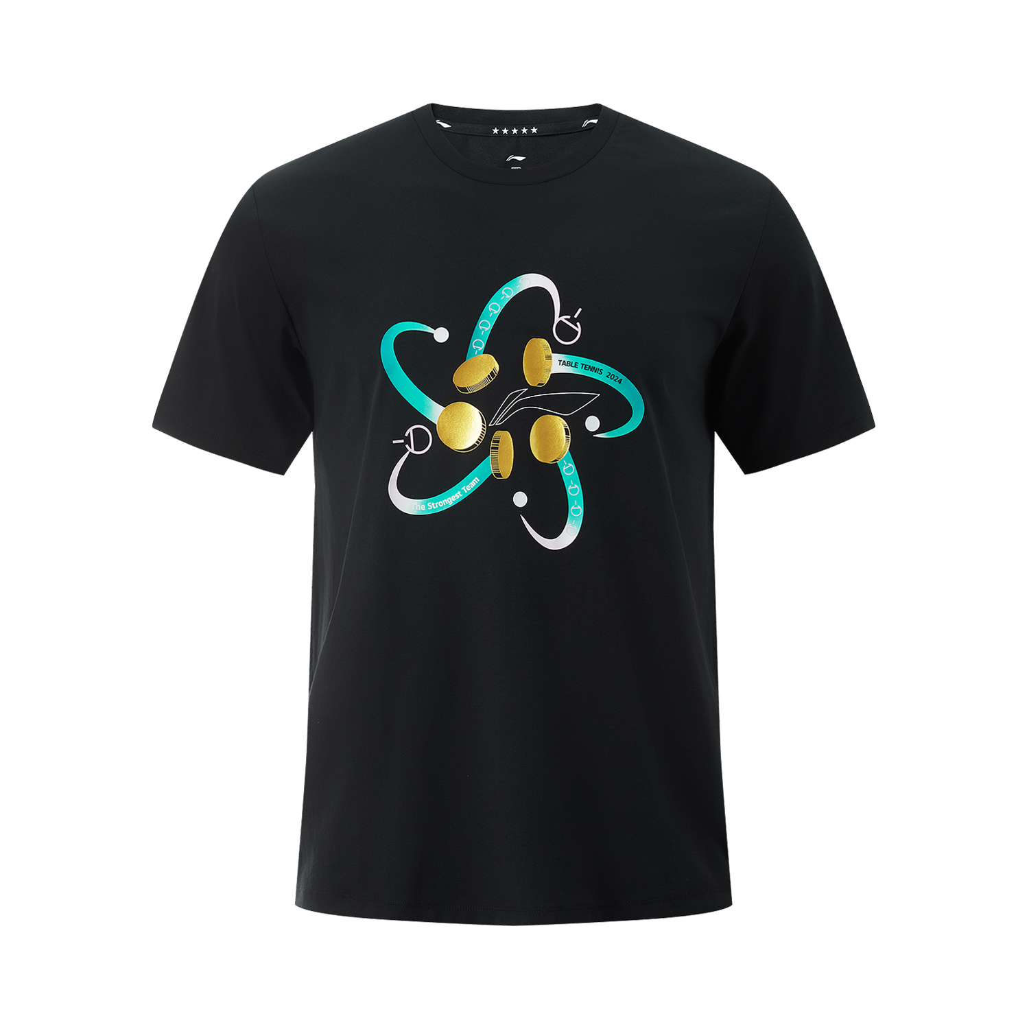 Li Ning Table Tennis Clothing Unisex Black Crew Neck