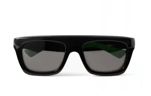 Bottega Veneta Rubber Acetate Irregular Shape Sunglasses Men's Black