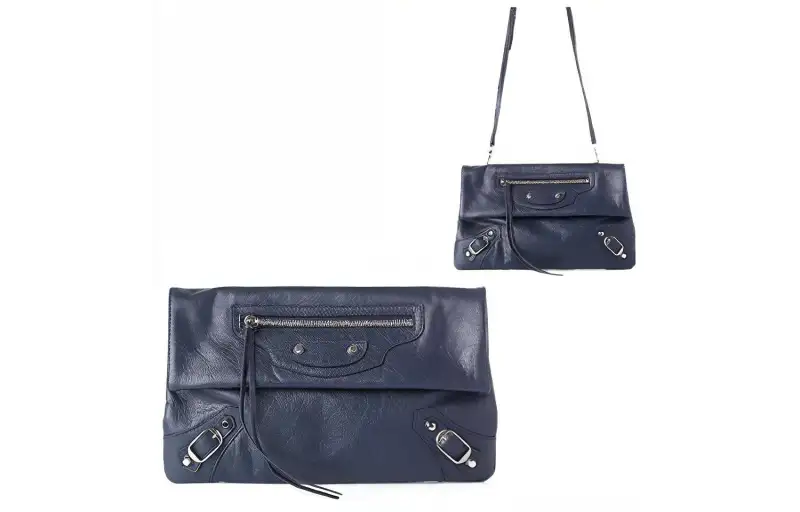 Balenciaga Cow Leather Shoulder Bag, Crossbody Bag Women's Blue