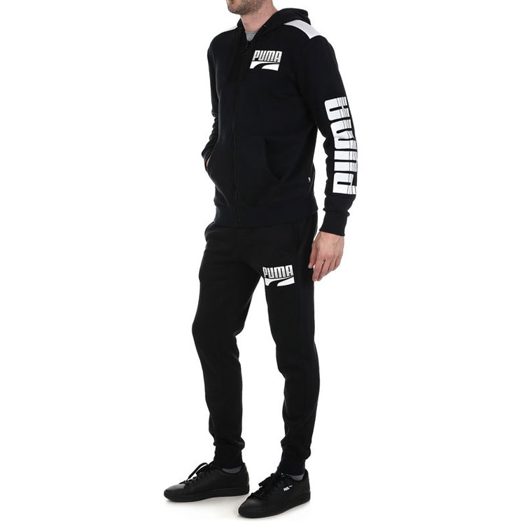 PUMA Casual Sportswear Men’s Black Thickened And Fleece Lined