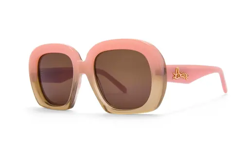 LOEWE Plate Frame Irregular Shape Sunglasses Women's Pink