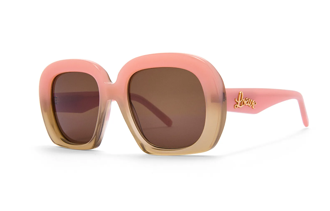 LOEWE Plate Frame Irregular Shape Sunglasses Women's Pink