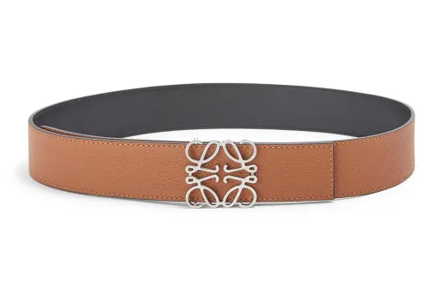 LOEWE Cow Leather Belts Men's Brown Width 4cm