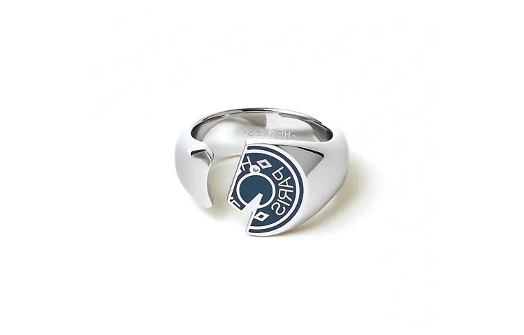 HERMES Stainless Steel, Metal Rings Unisex Silver