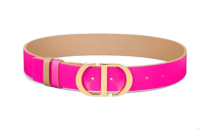DIOR Cow Leather Belts Women's Brown/Fuchsia