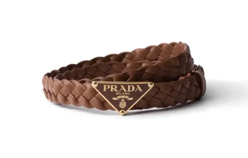 Prada braided leather belt