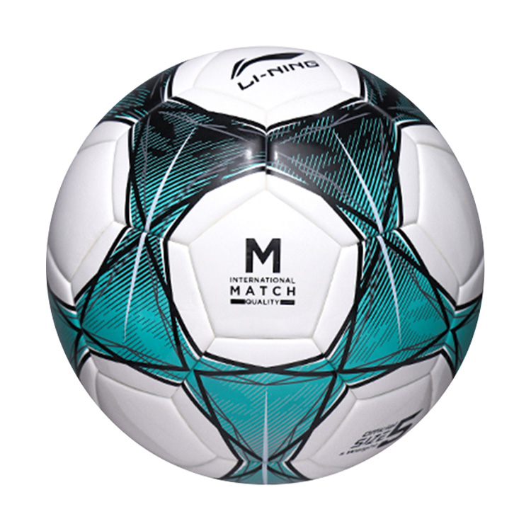 Li Ning Size 5 Soccer Ball Pu Seamless Thermal bonding Unisex Green Black White