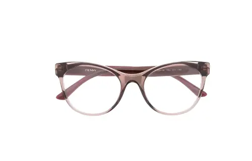 PRADA Acetate Irregular Shape Eyeglass Frames Women's Brown