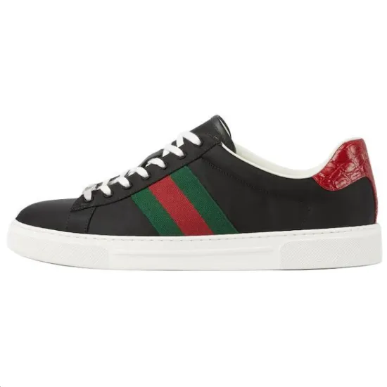 GUCCI Ace Skateboard Shoes Men Low-Top Black
