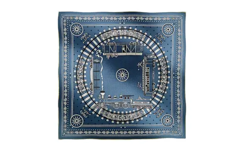 HERMES Silk Scarves Women's Blue