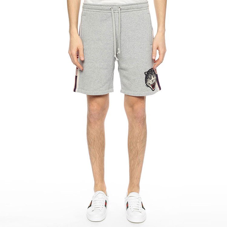 Мужские шорты Gucci Tiger Head Shorts (серые) — фото 2