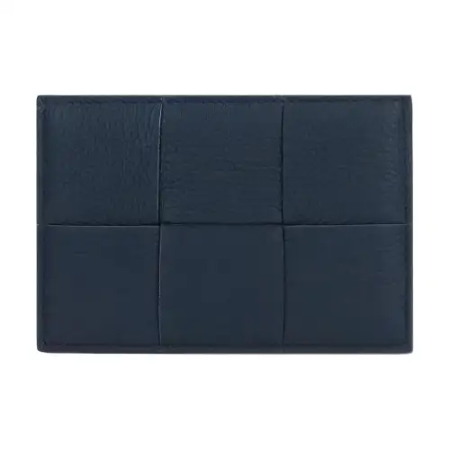 Bottega Veneta Calfskin Card Holder Women's Dark Blue