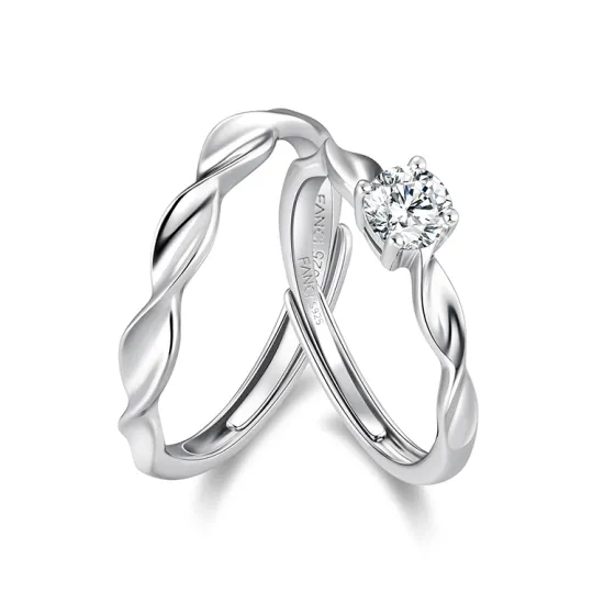 FANCI 925 Sterling Silver Ring Pair Unisex