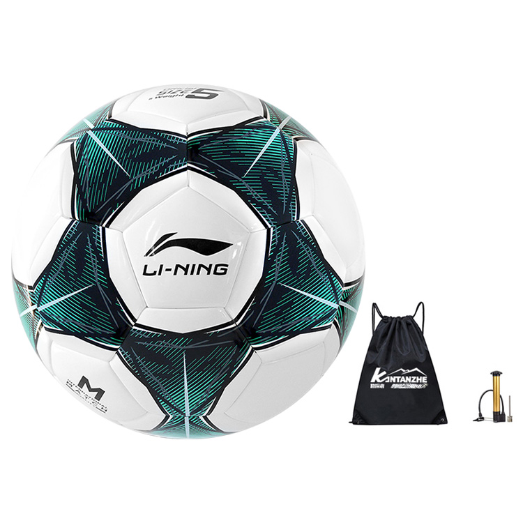 Li Ning Size 5 Soccer Ball Pu Seamless Thermal bonding Unisex Green Black White