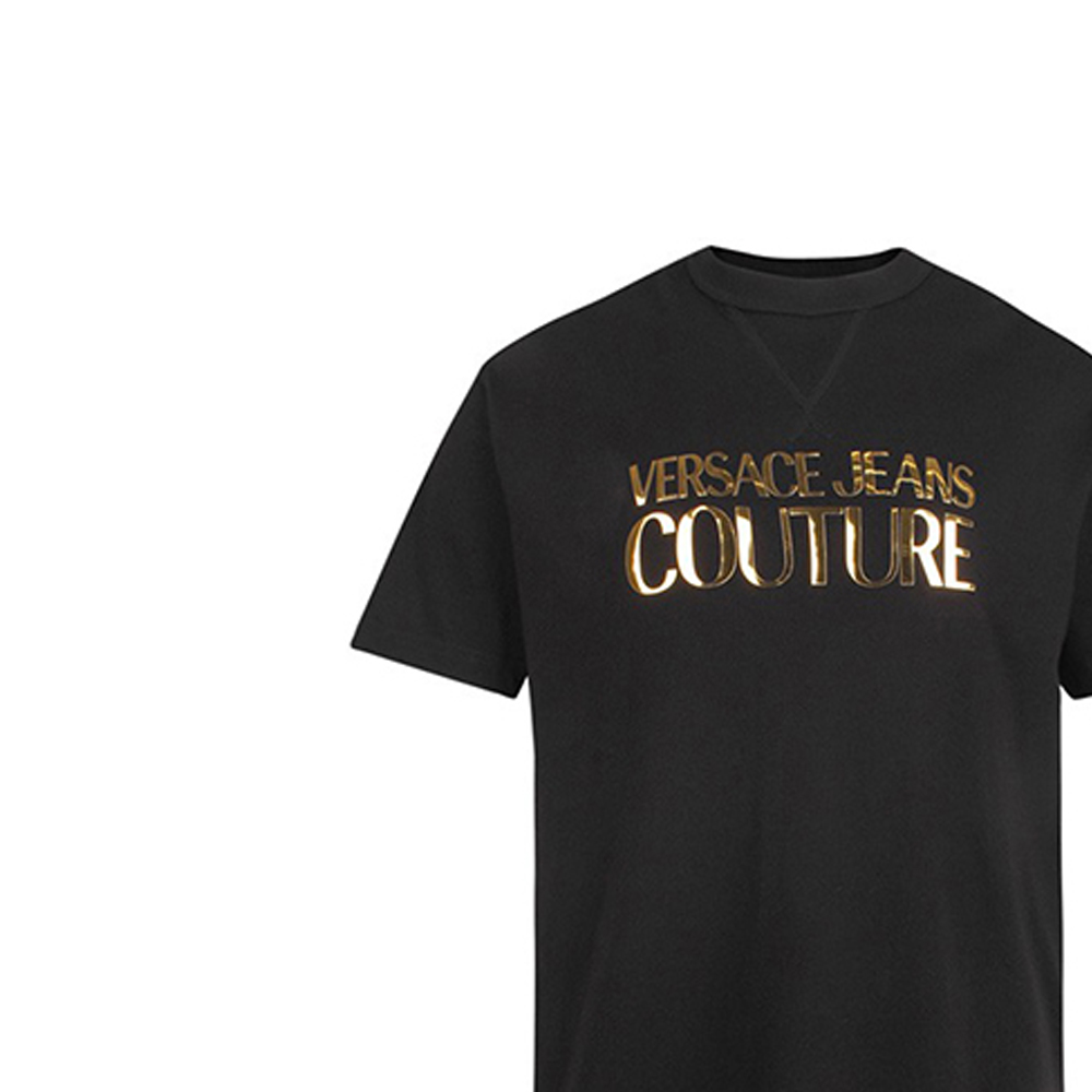 Мужская футболка Versace JEANS COUTURE logoT (черная) — фото 4