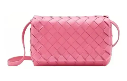 Bottega Veneta Leather Shoulder Bag Women's Pink