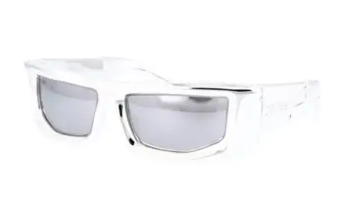 OFF WHITE Acetate Polycarbonate Irregular Shape Sunglasses Women's White