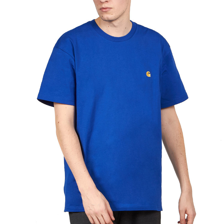 Футболка Carhartt WIP S/S Chase T-Shirt (голубая) — фото 4