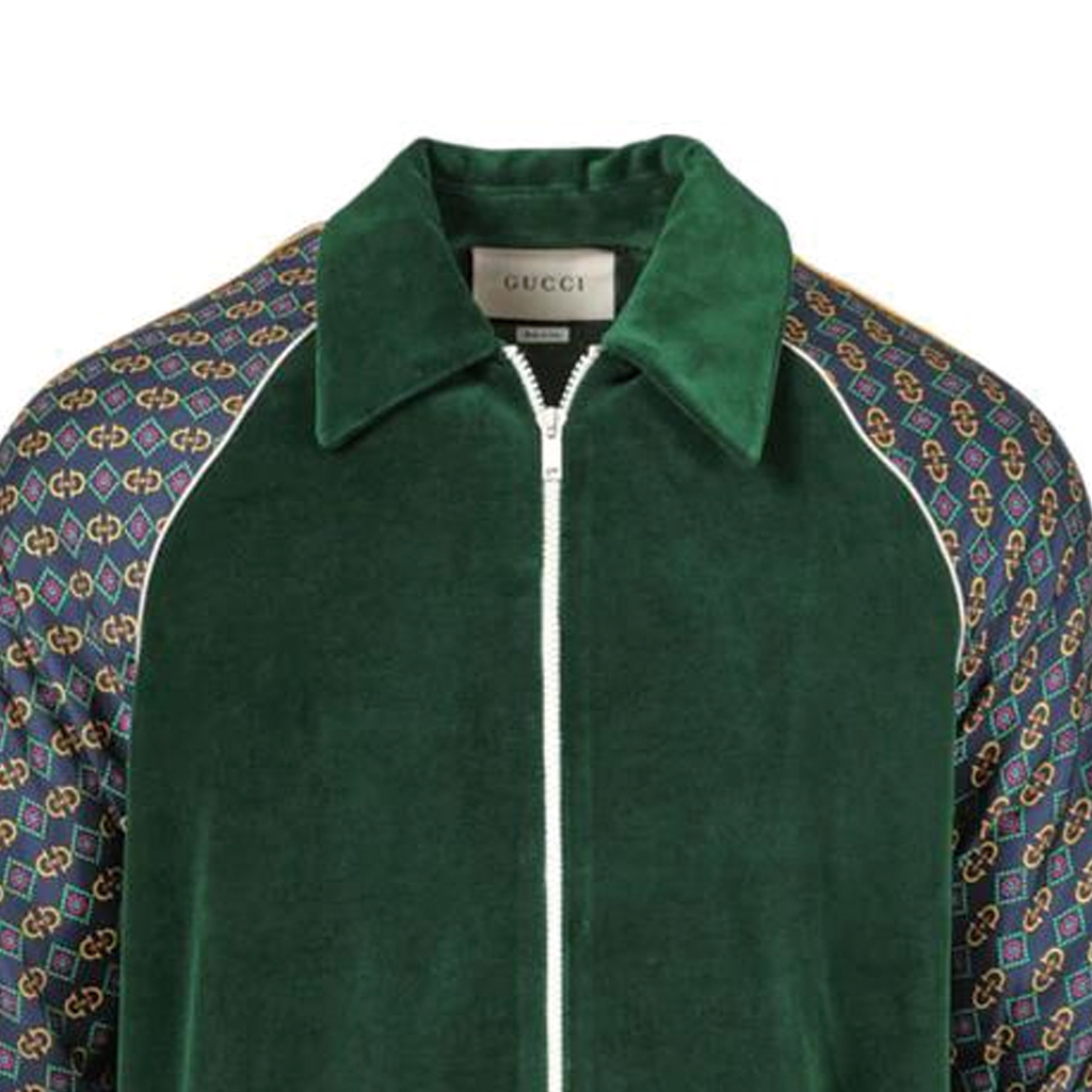 Мужская куртка Gucci Print (зеленая) — фото 5