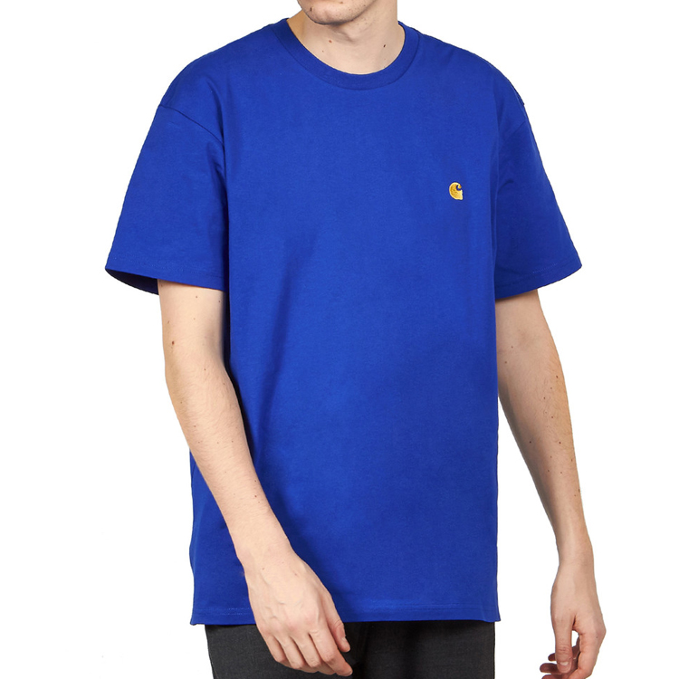 Футболка Carhartt WIP S/S Chase T-Shirt (голубая) — фото 3