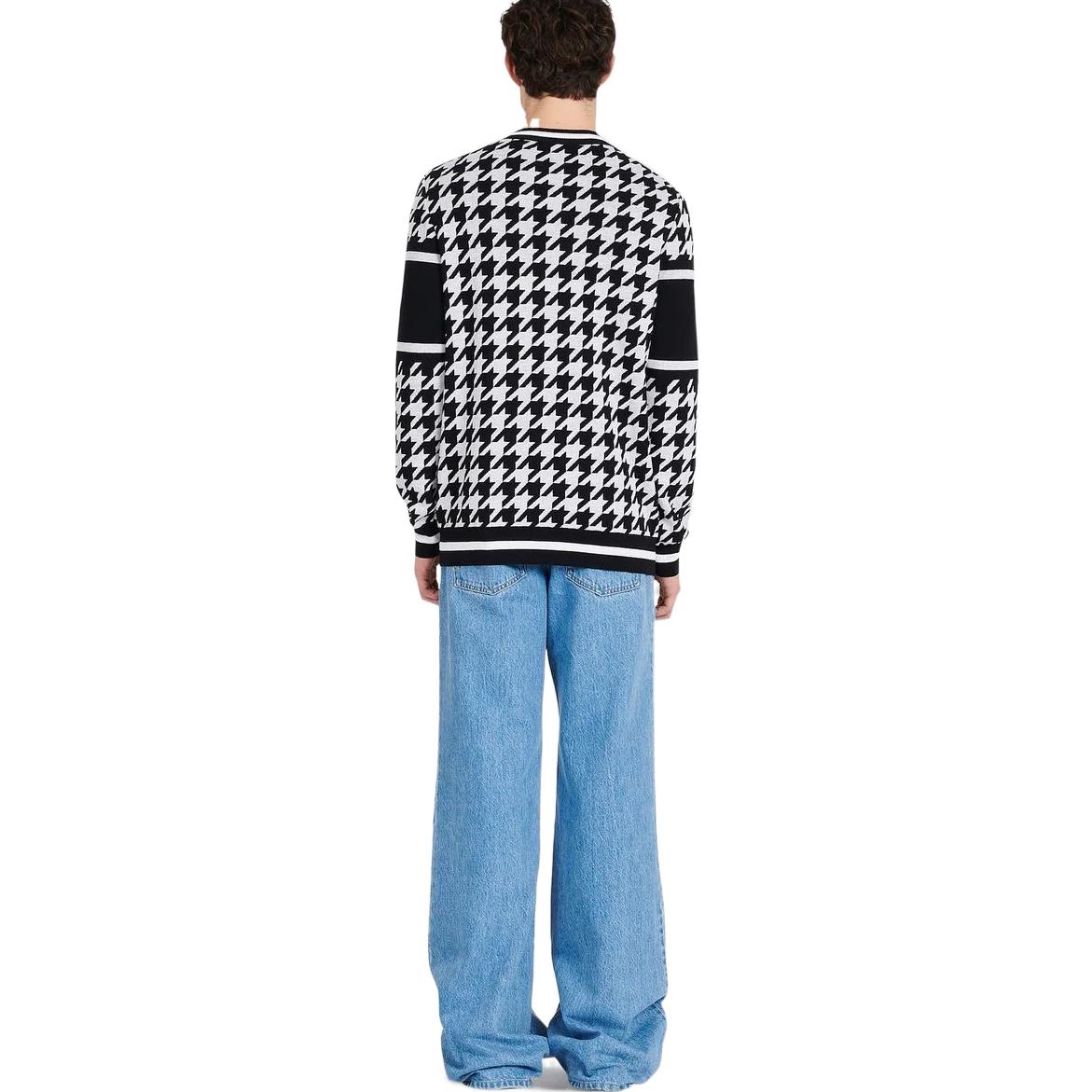 Мужской худи BALMAIN Houndstooth (черный) — фото 4