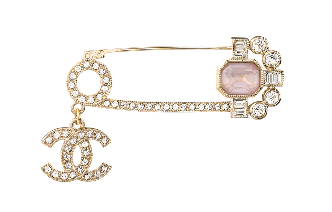 Женская брошь Chanel (розовая)
