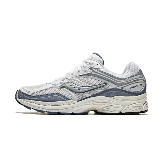 Saucony Pro Grid Omni 9 Running Shoes Unisex Low-Top White Light Blue