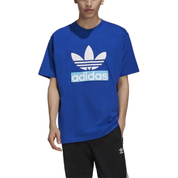 Мужская футболка adidas originals Big Trfl Tee LogoT (голубая) — фото 3
