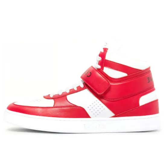 CELINE Skateboard Shoes Men High-Top Red White