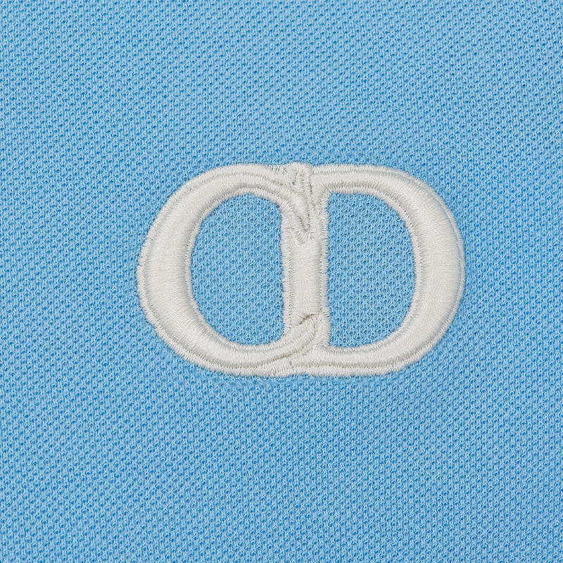 Мужская футболка-поло Dior SS23 Logo Polo (синяя) — фото 5
