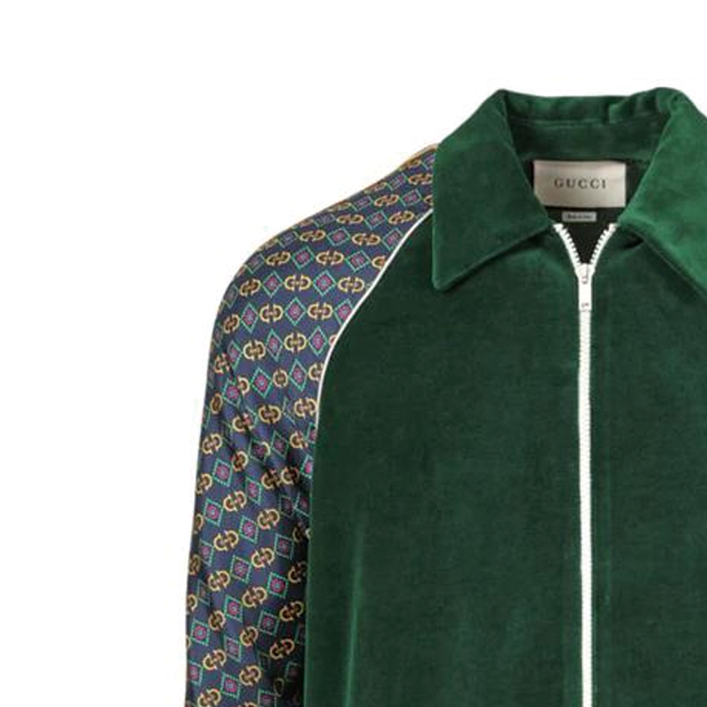 Мужская куртка Gucci Print (зеленая) — фото 4