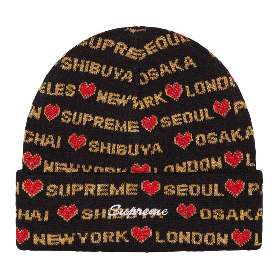 Шапка Supreme FW24 WEEK 1 Hearts Beanie (черная)
