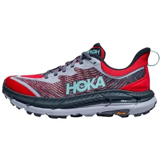 HOKA ONE ONE Mafate Speed 4 Cushioned Slip-Resistant Low-Top Running Shoes Men's Gray