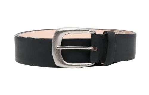 Maison Margiela Smooth Buckle Cow Leather Belts Men's Black 3cm